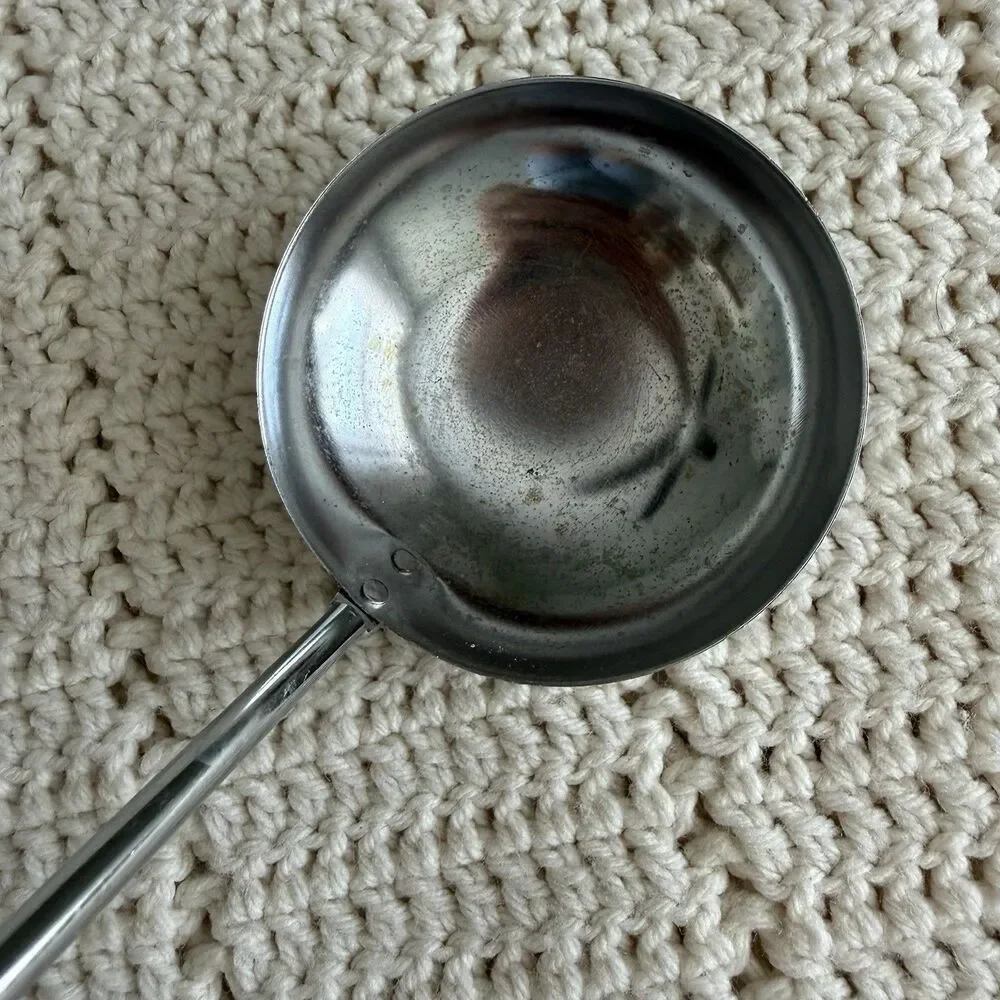 Vintage Ecko Kitchen Ladle Avocado Green Plastic Handle Chromium Plated 11
